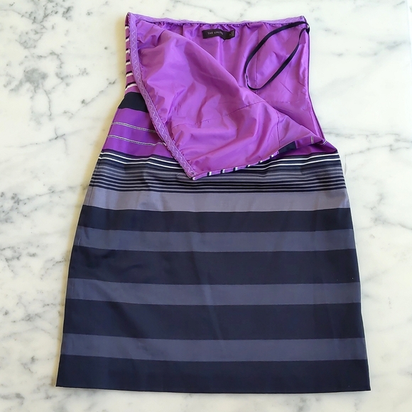 NWOT. The Limited Cotton Spandex Lined Strapless Dress with Multi Color Stripes. - Picture 4 of 7
